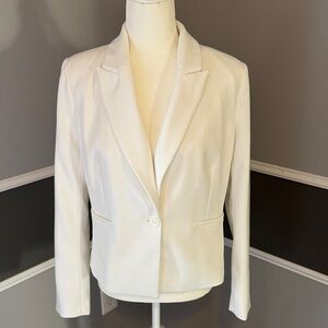 Nine West Elegant White Linen Blazer
